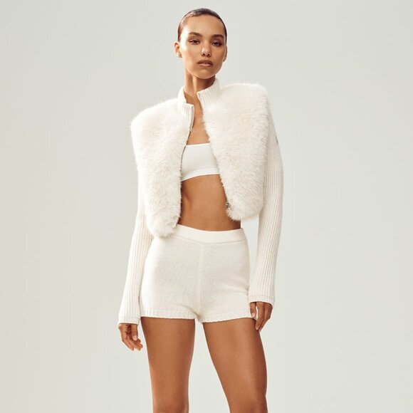 ALO Yoga Jackets & Blazers - Alo Yoga Faux Fur Cashmere Northstar Full Zip Ivory